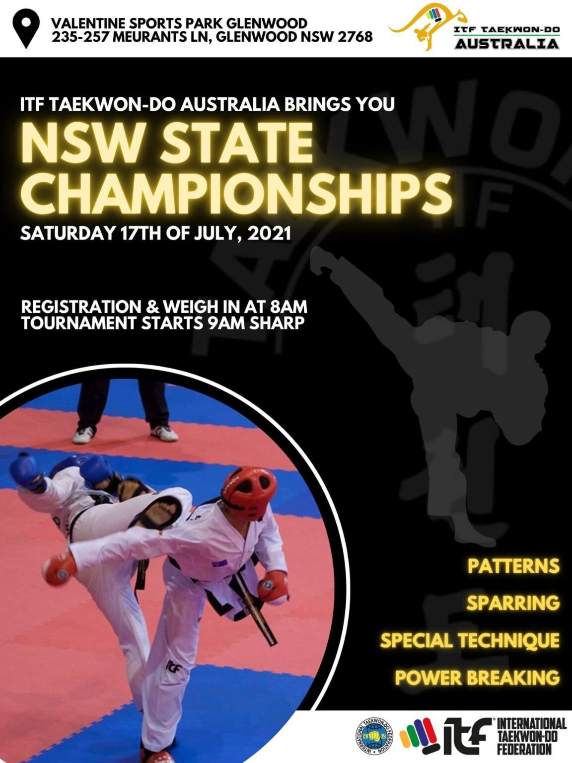 ITF NSW State Championships 2021 ITF TaekwonDo Australia